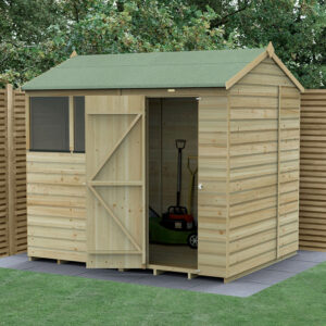 8′ x 6′ Forest Beckwood 25yr Guarantee Shiplap Pressure Treated Reverse Apex Wooden Shed (2.42m x 1.99m)
