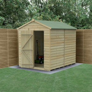 8′ x 6′ Forest Beckwood 25yr Guarantee Shiplap Pressure Treated Windowless Apex Wooden Shed (2.42m x 1.99m)