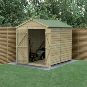 8′ x 6′ Forest Beckwood 25yr Guarantee Shiplap Pressure Treated Windowless Double Door Apex Wooden Shed (2.42m x 1.99m)