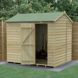8′ x 6′ Forest Beckwood 25yr Guarantee Shiplap Pressure Treated Windowless Reverse Apex Wooden Shed (2.42m x 1.99m)