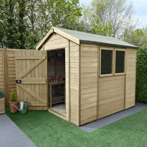 8′ x 6′ Forest Timberdale 25yr Guarantee Tongue & Groove Pressure Treated Apex Shed (2.47m x 1.98m)