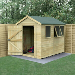 8′ x 6′ Forest Timberdale 25yr Guarantee Tongue & Groove Pressure Treated Apex Shed – 3 Windows (2.5m x 1.98m)