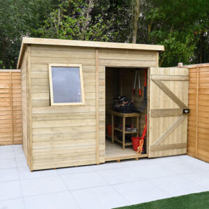 8′ x 6′ Forest Timberdale 25yr Guarantee Tongue & Groove Pressure Treated Pent Shed (2.5m x 2.02m)