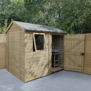 8′ x 6′ Forest Timberdale 25yr Guarantee Tongue & Groove Pressure Treated Reverse Apex Shed (2.47m x 1.98m)