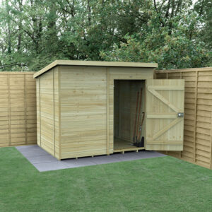 8′ x 6′ Forest Timberdale 25yr Guarantee Tongue & Groove Pressure Treated Windowless Pent Shed (2.5m x 2.02m)