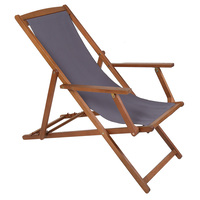 FSC® Certified Eucalyptus Wooden Deck Chair Grey