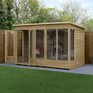 10′ x 6′ Forest 4Life 25yr Guarantee Double Door Pent Summer House (3.11m x 2.05m)