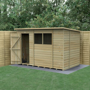 10′ x 6′ Forest 4Life 25yr Guarantee Overlap Pressure Treated Pent Wooden Shed (3.11m x 2.05m)