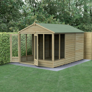 12′ x 8′ Forest 4Life 25yr Guarantee Double Door Apex Summer House (3.6m x 2.61m)