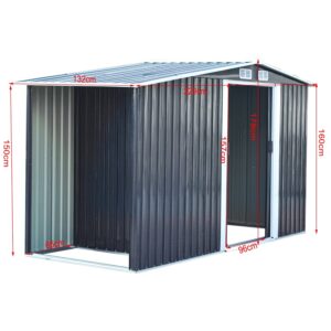 329cm W Garden Metal Storage Shed with Log Storage