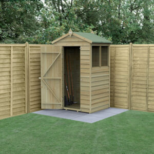 4′ x 3′ Forest 4Life 25yr Guarantee Overlap Pressure Treated Apex Wooden Shed (1.34m x 1m)