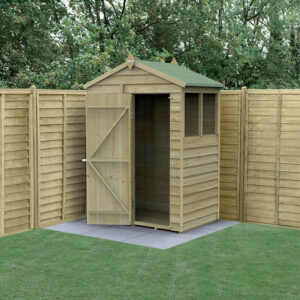 5′ x 3′ Forest 4Life 25yr Guarantee Overlap Pressure Treated Apex Wooden Shed (1.64m x 1m)