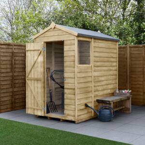 6′ x 4′ Forest 4Life 25yr Guarantee Overlap Pressure Treated Apex Wooden Shed (1.88m x 1.34m)