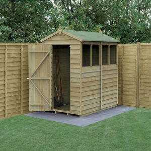 6′ x 4′ Forest 4Life 25yr Guarantee Overlap Pressure Treated Apex Wooden Shed – 4 Windows (1.88m x 1.34m)