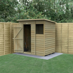6′ x 4′ Forest 4Life 25yr Guarantee Overlap Pressure Treated Pent Wooden Shed (1.98m x 1.4m)