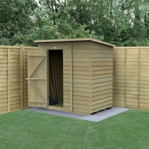 6′ x 4′ Forest 4Life 25yr Guarantee Overlap Pressure Treated Windowless Pent Wooden Shed (1.98m x 1.4m)