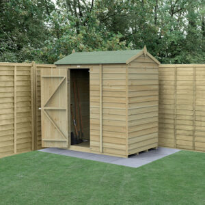 6′ x 4′ Forest 4Life 25yr Guarantee Overlap Pressure Treated Windowless Reverse Apex Wooden Shed (1.88m x 1.34m)