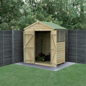 6′ x 4′ Forest Beckwood 25yr Guarantee Shiplap Pressure Treated Double Door Apex Wooden Shed (1.99m x 1.23m)