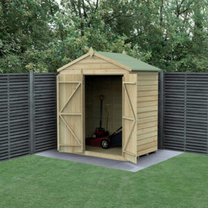 6′ x 4′ Forest Beckwood 25yr Guarantee Shiplap Pressure Treated Windowless Double Door Apex Wooden Shed (1.88m x 1.34m)