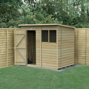 7′ x 5′ Forest 4Life 25yr Guarantee Overlap Pressure Treated Pent Wooden Shed (2.26m x 1.7m)