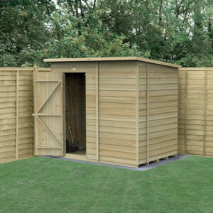 7′ x 5′ Forest 4Life 25yr Guarantee Overlap Pressure Treated Windowless Pent Wooden Shed (2.26m x 1.7m)