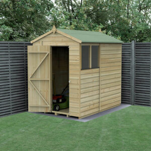 7′ x 5′ Forest Beckwood 25yr Guarantee Shiplap Pressure Treated Apex Wooden Shed (2.28m x 1.53m)
