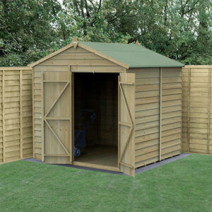 7′ x 7′ Forest 4Life 25yr Guarantee Overlap Pressure Treated Windowless Double Door Apex Wooden Shed (2.28m x 2.12m)