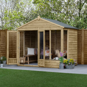 8′ x 6′ Forest 4Life 25yr Guarantee Double Door Apex Summer House – 4 Windows (2.61m x 1.82m)