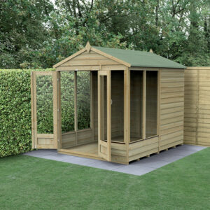 8′ x 6′ Forest 4Life 25yr Guarantee Double Door Apex Summer House – 5 Windows (2.42m x 1.99m)