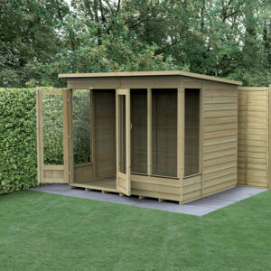 8′ x 6′ Forest 4Life 25yr Guarantee Double Door Pent Summer House (2.52m x 2.05m)