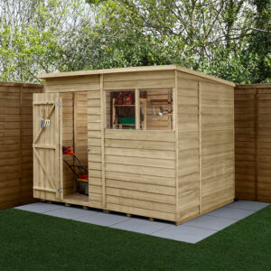 8′ x 6′ Forest 4Life 25yr Guarantee Overlap Pressure Treated Pent Wooden Shed (2.51m x 2.04m)