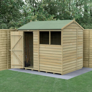 8′ x 6′ Forest 4Life 25yr Guarantee Overlap Pressure Treated Reverse Apex Wooden Shed (2.42m x 1.99m)