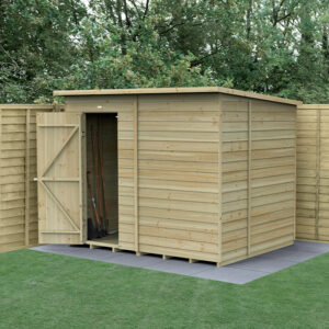 8′ x 6′ Forest 4Life 25yr Guarantee Overlap Pressure Treated Windowless Pent Wooden Shed (2.52m x 2.05m)