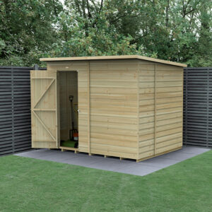 8′ x 6′ Forest Beckwood 25yr Guarantee Shiplap Pressure Treated Windowless Pent Wooden Shed (2.52m x 2.05m)