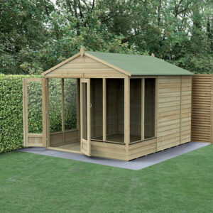 10′ x 8′ Forest Beckwood 25yr Guarantee Double Door Apex Summer House (3.01m x 2.61m)