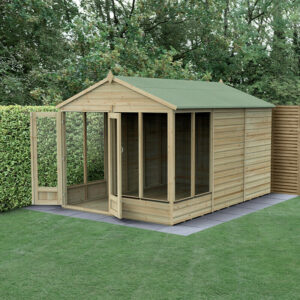 12′ x 8′ Forest Beckwood 25yr Guarantee Double Door Apex Summer House (3.6m x 2.61m)