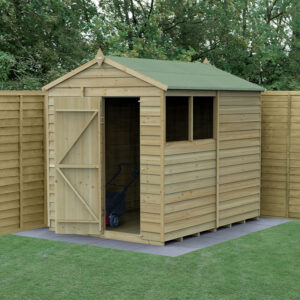 8′ x 6′ Forest 4Life 25yr Guarantee Overlap Pressure Treated Apex Wooden Shed (2.42m x 1.99m)
