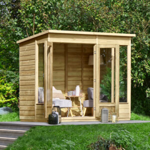 8′ x 6′ Forest Beckwood 25yr Guarantee Double Door Pent Summer House (2.52m x 2.05m)