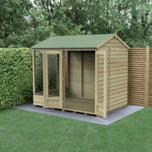 8′ x 6′ Forest Beckwood 25yr Guarantee Double Door Reverse Apex Summer House (2.42m x 1.99m)
