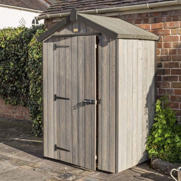 Hidalgo Small Wooden Garden Heritage Shed With 1 Door In Dark Grey