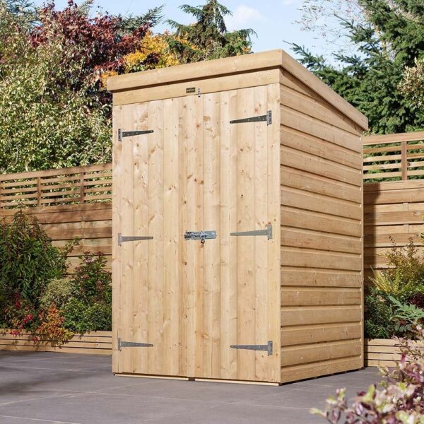 Schijndel Wooden Garden Pent Shed With 2 Doors In Natural