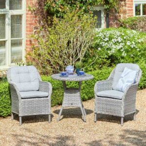 Sewanee Rattan Garden Bistro Set In Stone