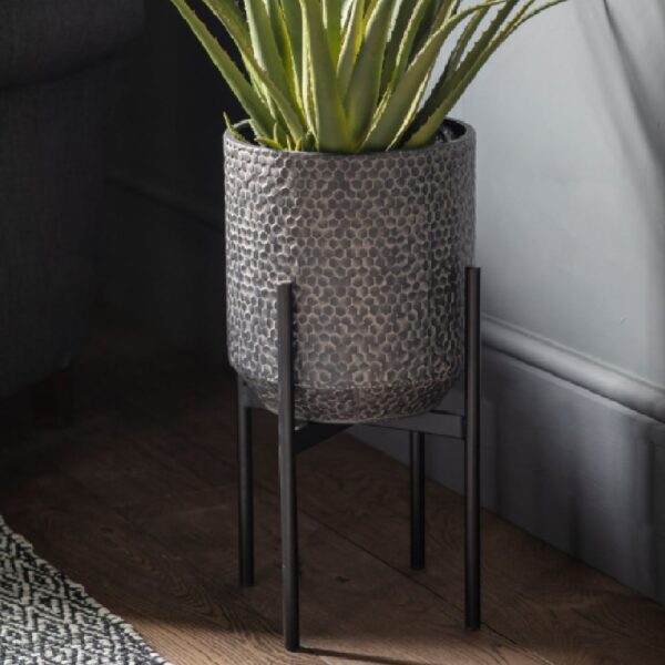 Arvada Large Metal Planter In Black