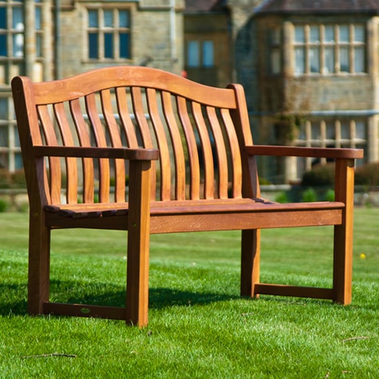 Clyro Wooden Garden Turnberry Seating Bench In Rich Brown