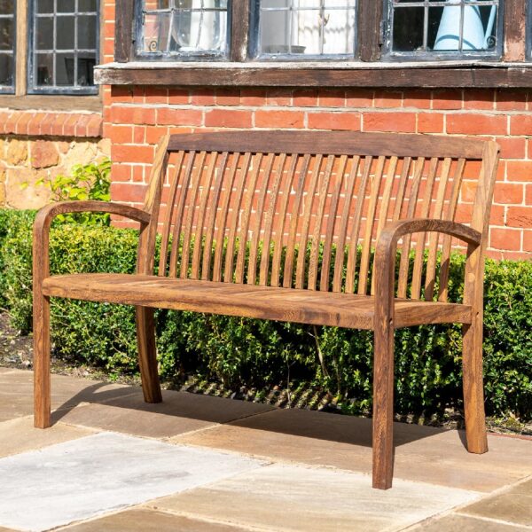 Bolivia Wooden Garden Seating Bench In Rich Brown