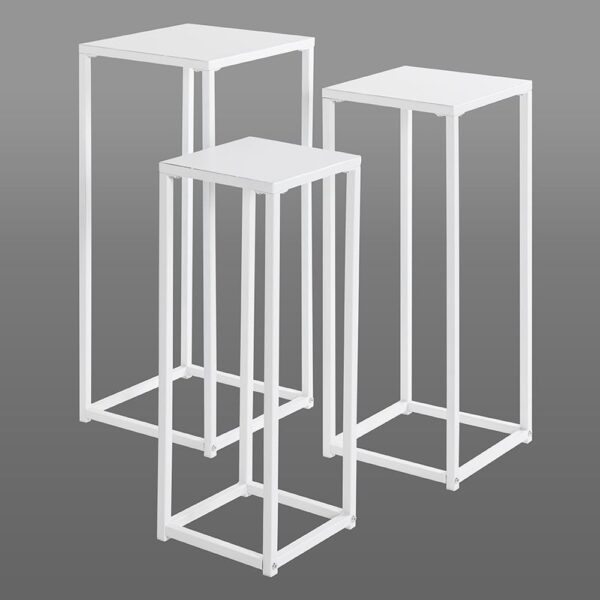 Boulder Metal Set Of 3 Planter In White