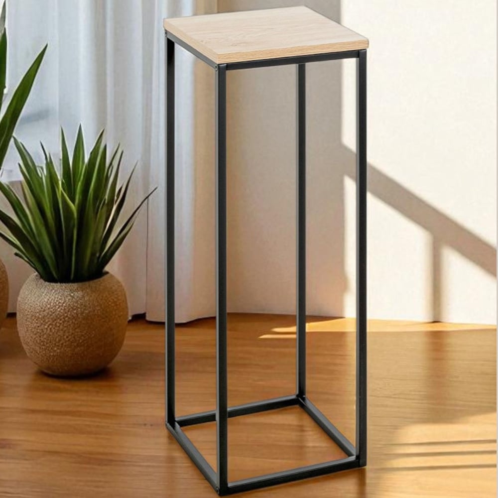 Wembley Large Wooden Planter In Oak And Black