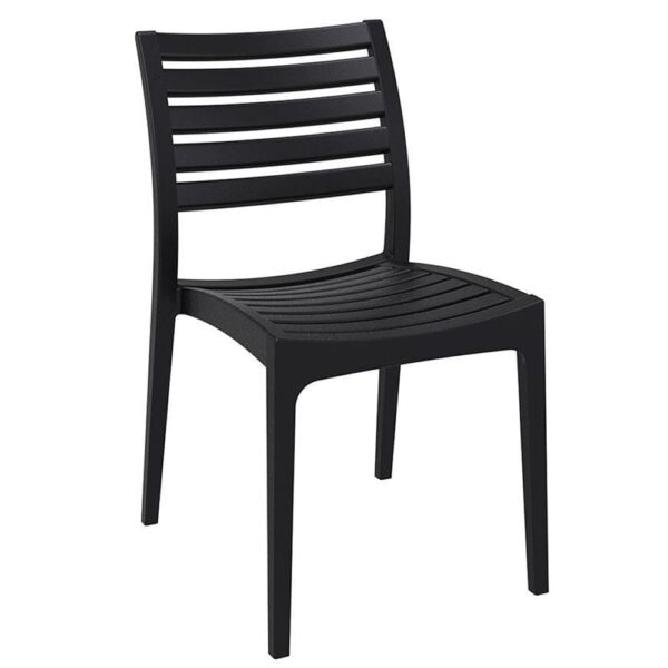 Albany Polypropylene Outdoor Side Chair In Black