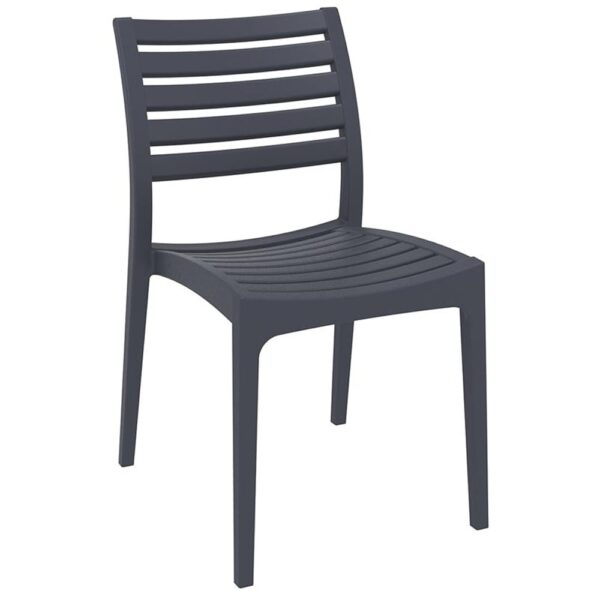 Albany Polypropylene Outdoor Side Chair In Dark Grey