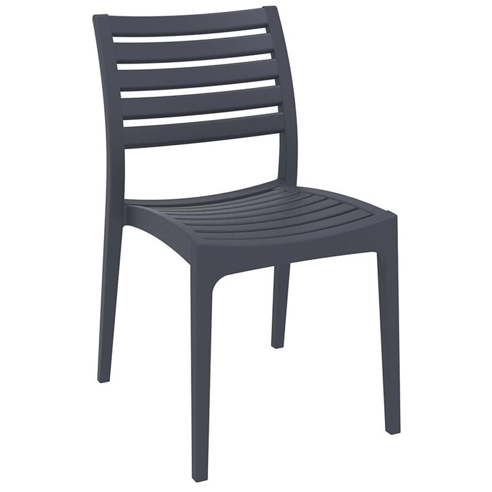 Albany Polypropylene Outdoor Side Chair In Dark Grey